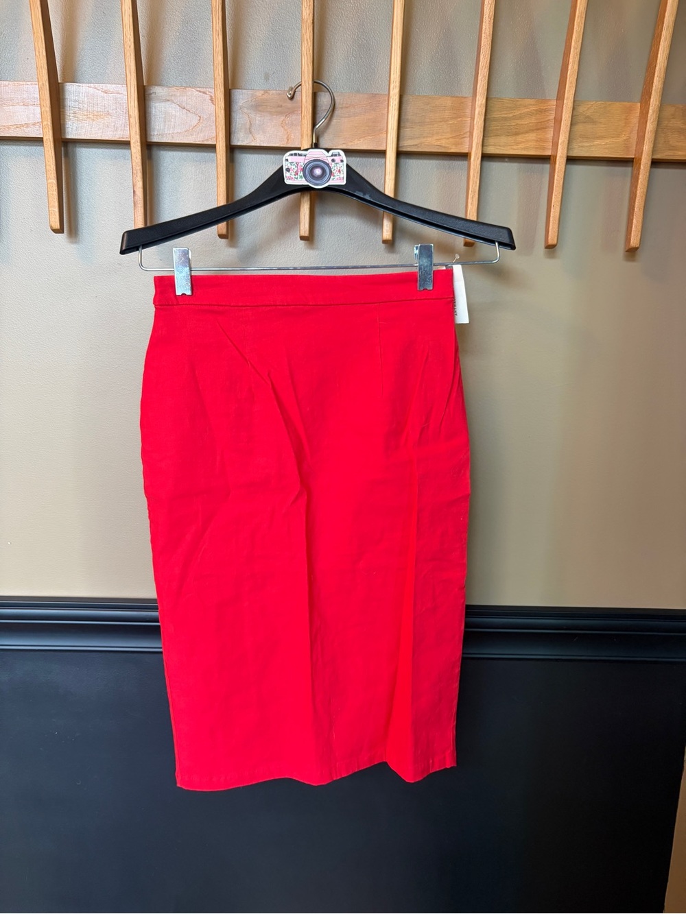 Anthropologie Maeve Colette Midi Pencil Skirt Red Vermillion High Waist XS NWT